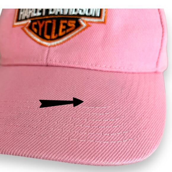 Harley Davidson Pink Dad Hat Strapback Embroidered Cotton Cap Barbiecore Biker - Picture 8 of 8